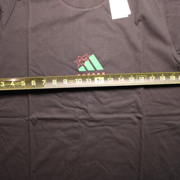 Adidas Mens Medium Lounge Pizza Graphic T-Shirt π Black 100% Cotton Casual Tee - Picture 5 of 9